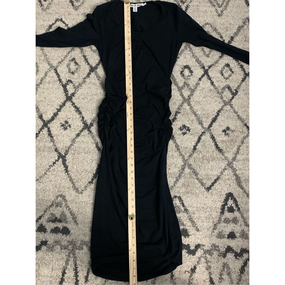 Beautiful UNIQUE Michael Stars Anthropologie  Black Maxi Dress Longsleeves Bodyc - Picture 9 of 10